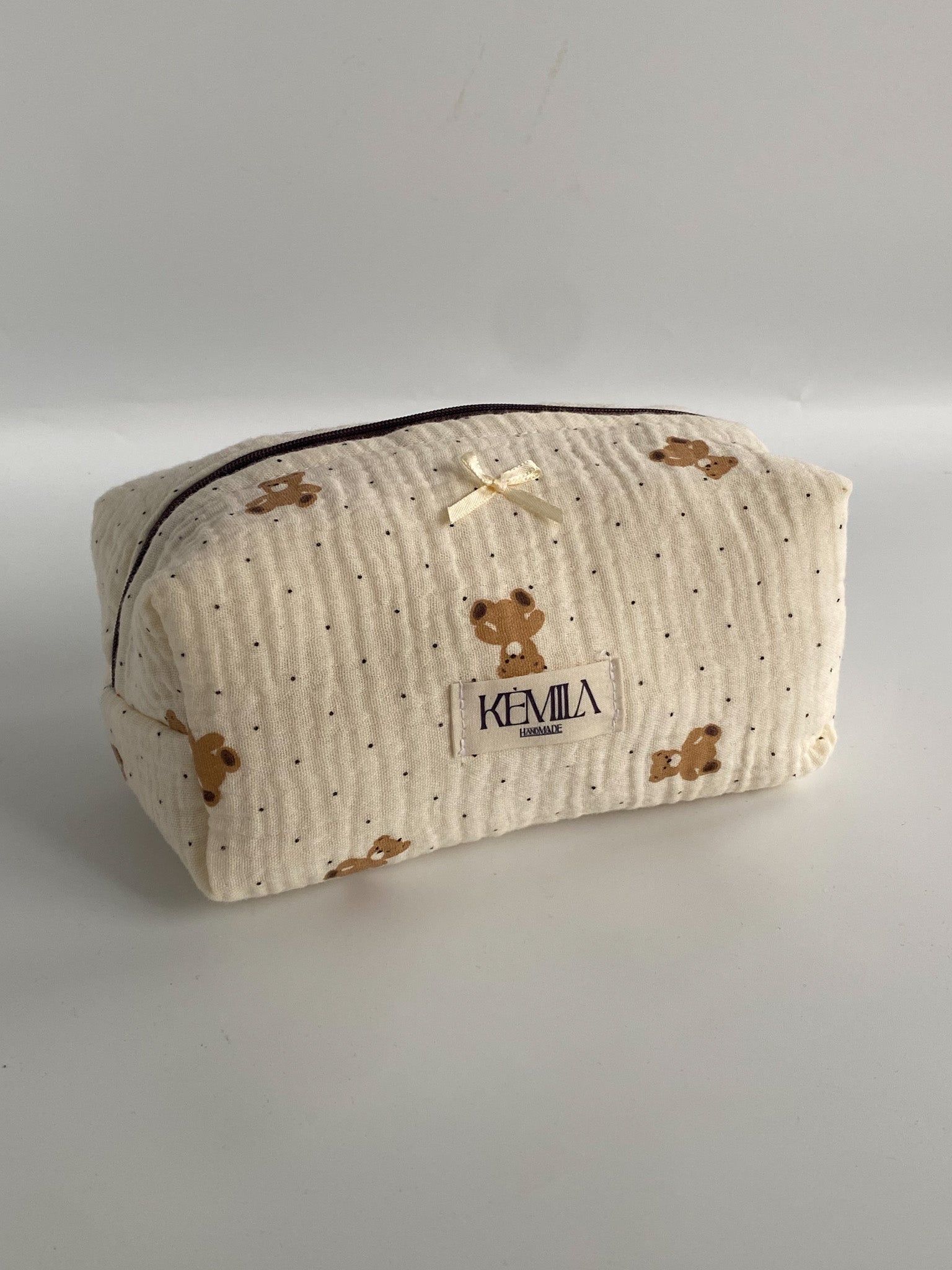 Beauty Bag Teddy Bear Piccola - Pochette Handmade Morbida