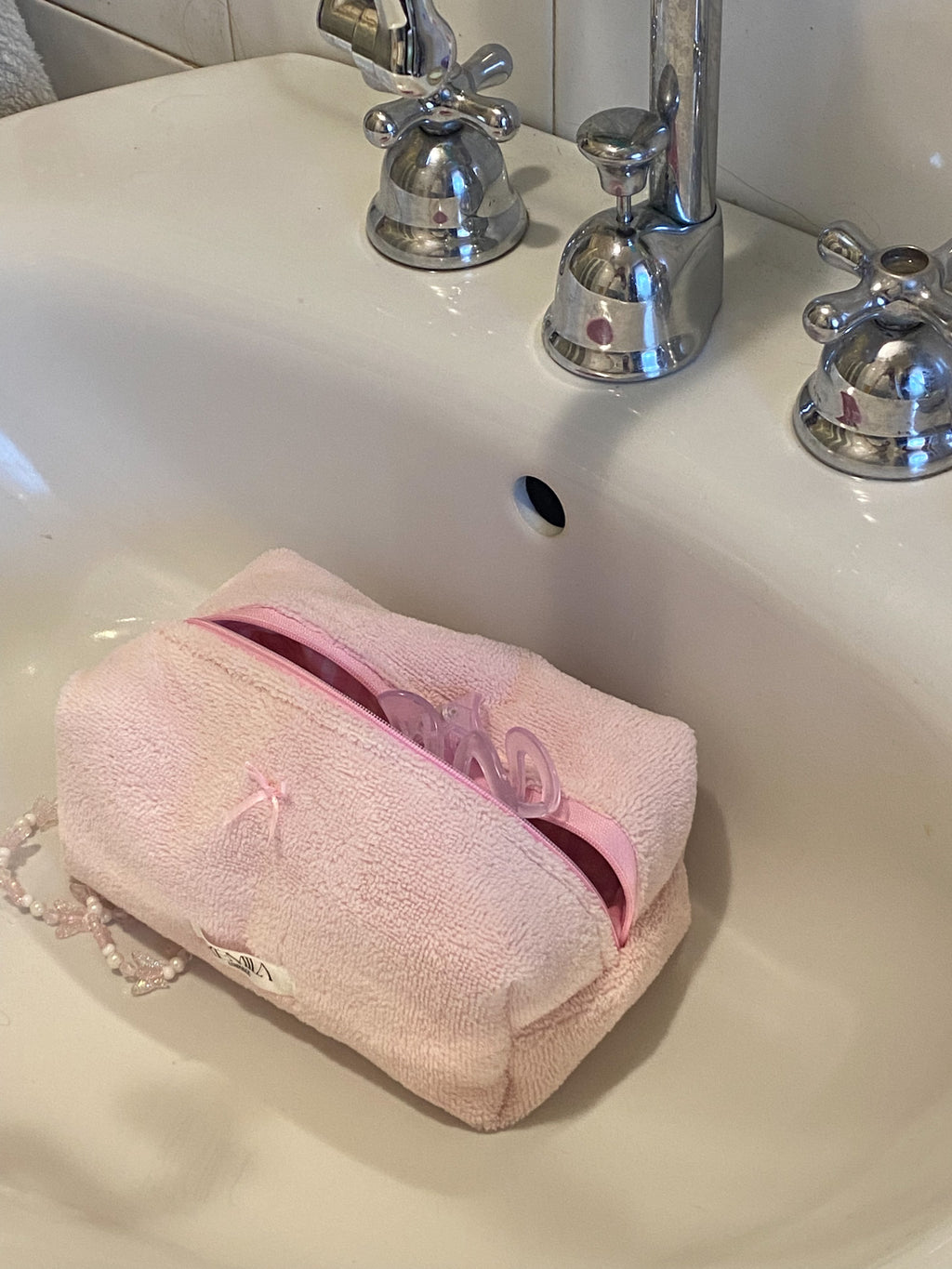 Beauty Bag Rosa Tenue Piccola - Pochette Artigianale